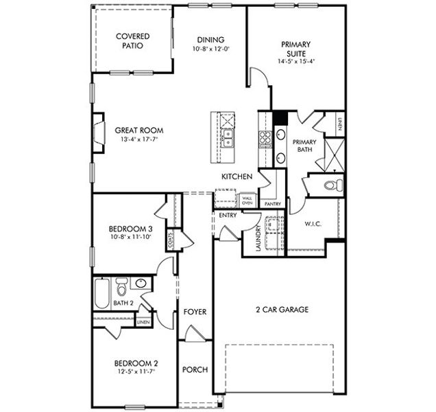 2D floor plan layout for the Chandler by Meritage Homes in Riverwood Farm, Piedmont, SC (Image 3). 2D floor plan layout for the Chandler by Meritage Homes in Riverwood Farm, Piedmont, SC (Image 3).