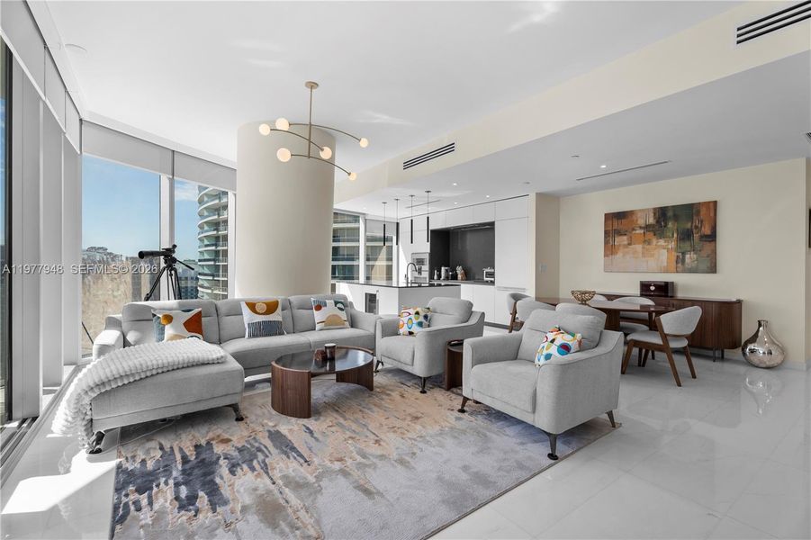 Furnished interior view inside a new home in , Miami (Image 4).