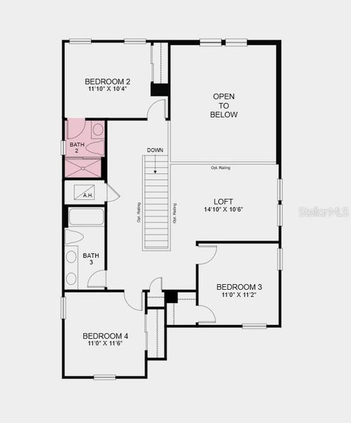 2D floor plan layout of this home in Westview, Kissimmee, FL (Image 3).