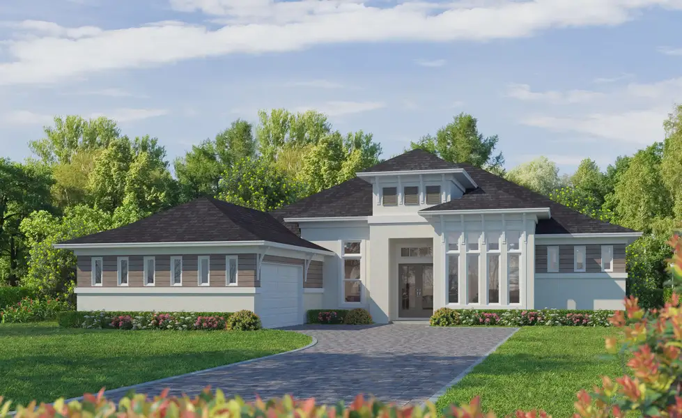 Representative exterior photo of a completed home built from the Egret VIII by ICI Homes in Wellen Park, Venice, FL (Image 4). Representative exterior photo of a completed home built from the Egret VIII by ICI Homes in Wellen Park, Venice, FL (Image 4).