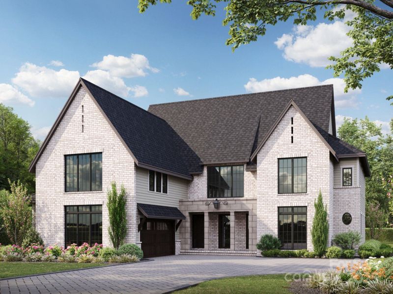 Front exterior of a new home in , Charlotte, NC, highlighting curb appeal (Image 1).