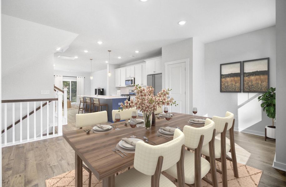 Furnished interior view inside a new home in Indigo Grove Townhomes, Johns Island (Image 13).