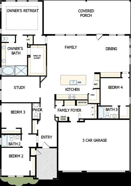 2D floor plan layout of this home in ARTAVIA 65' Homesites, Conroe, TX (Image 3). 2D floor plan layout of this home in ARTAVIA 65' Homesites, Conroe, TX (Image 3).