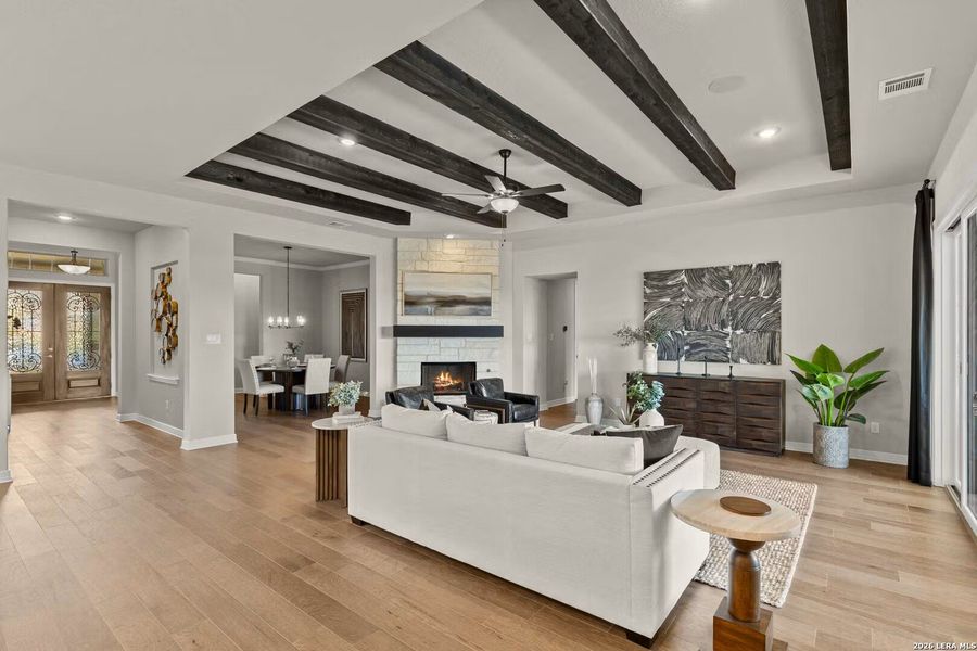 Furnished interior view inside a new home in Potranco Oaks, Castroville (Image 29). Furnished interior view inside a new home in Potranco Oaks, Castroville (Image 29).