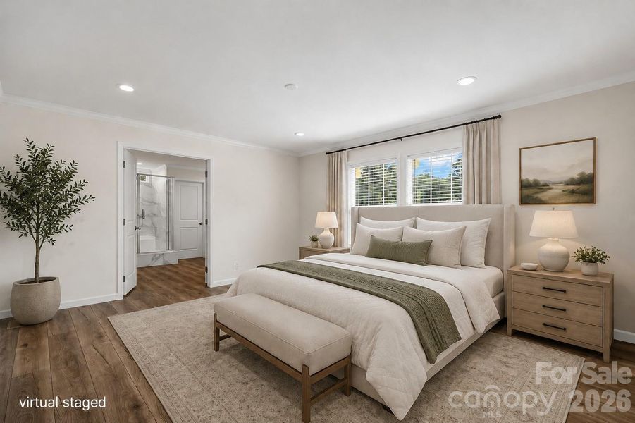 Virtually Staged Primary Bedroom.