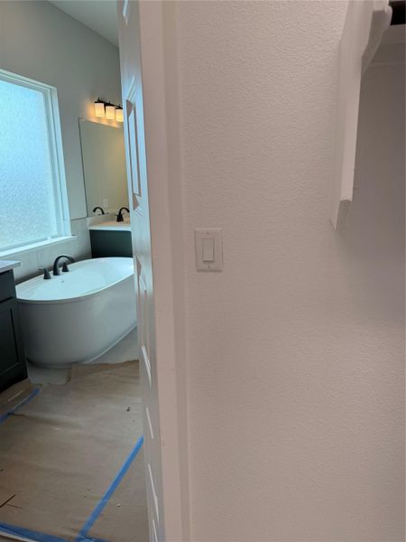 Primary Bath retreat with dual vanities & soaking tub