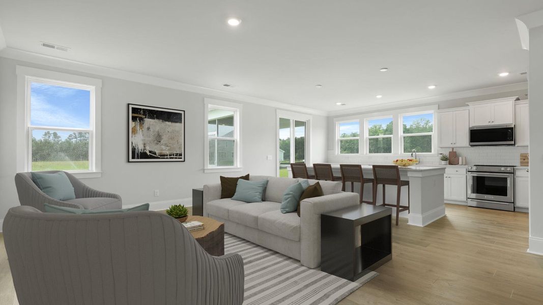 Furnished interior view inside a new home in Berkeley Bay, Ridgeville (Image 7). Furnished interior view inside a new home in Berkeley Bay, Ridgeville (Image 7).