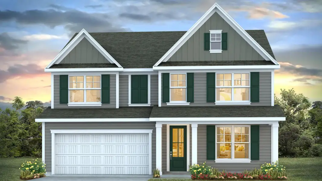Representative exterior photo of a completed home built from the Harbor Oak by D.R. Horton in Maple Grove, Conway, SC (Image 16). Representative exterior photo of a completed home built from the Harbor Oak by D.R. Horton in Maple Grove, Conway, SC (Image 16).