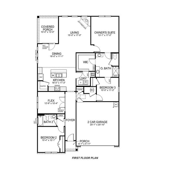 2D floor plan layout of this home in Reserve at Tap Root Farms, Fletcher, NC (Image 3).