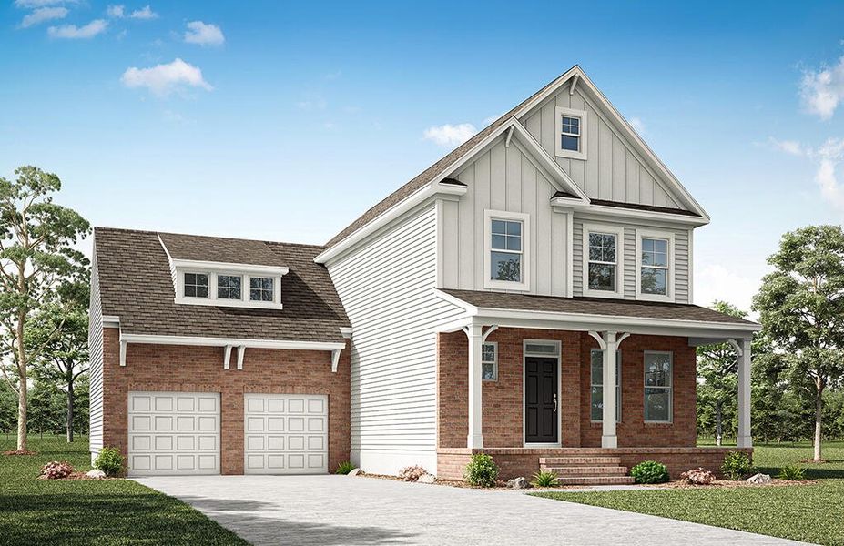 Representative exterior photo of a completed home built from the Taylor by Eastwood Homes in Waterford Commons, Rock Hill, SC (Image 5). Representative exterior photo of a completed home built from the Taylor by Eastwood Homes in Waterford Commons, Rock Hill, SC (Image 5).