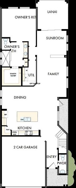 2D floor plan layout of this home in Chapel Crossings - Garden Series, Wesley Chapel, FL (Image 5). 2D floor plan layout of this home in Chapel Crossings - Garden Series, Wesley Chapel, FL (Image 5).