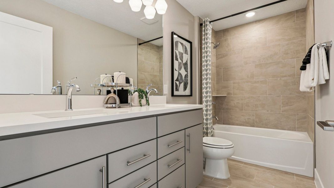 The Mangrove Model Floorplan Secondary Full Bathroom by DRB Homes