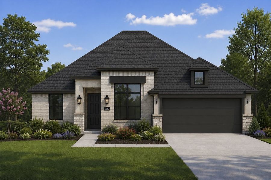 Representative exterior photo of a completed home built from the The Lakeview by Lillian Custom Homes in Polo Ridge, Forney, TX (Image 7).