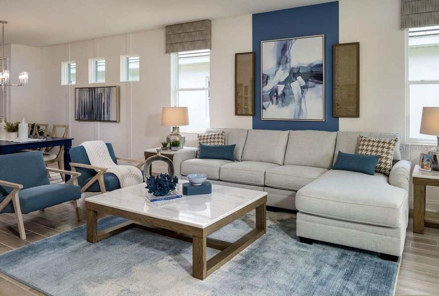 Furnished interior view inside a new home in Tamarack at Two Rivers, Zephyrhills (Image 3). Furnished interior view inside a new home in Tamarack at Two Rivers, Zephyrhills (Image 3).