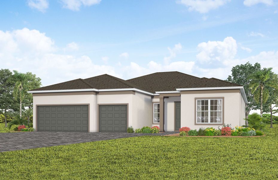 Representative exterior photo of a completed home built from the Stellar by Del Webb in Del Webb Lakehaven, Clermont, FL (Image 10). Representative exterior photo of a completed home built from the Stellar by Del Webb in Del Webb Lakehaven, Clermont, FL (Image 10).