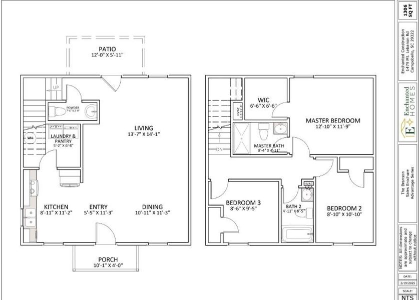 2D floor plan layout of this home in Gentry Place, Spartanburg, SC (Image 3).