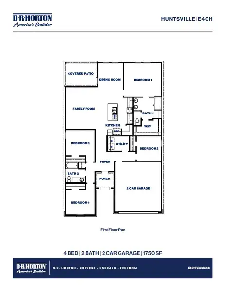 2D floor plan layout of this home in Cypress Green, Hockley, TX (Image 3).