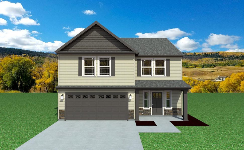 Representative exterior photo of a completed home built from the Heatherwood by Enchanted Homes in Ballentine Ridge, Lyman, SC (Image 23).