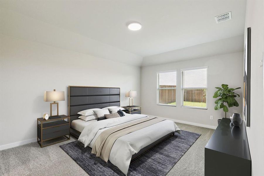 Primary Suite in the Harper home plan by Trophy Signature Homes – REPRESENTATIVE PHOTO