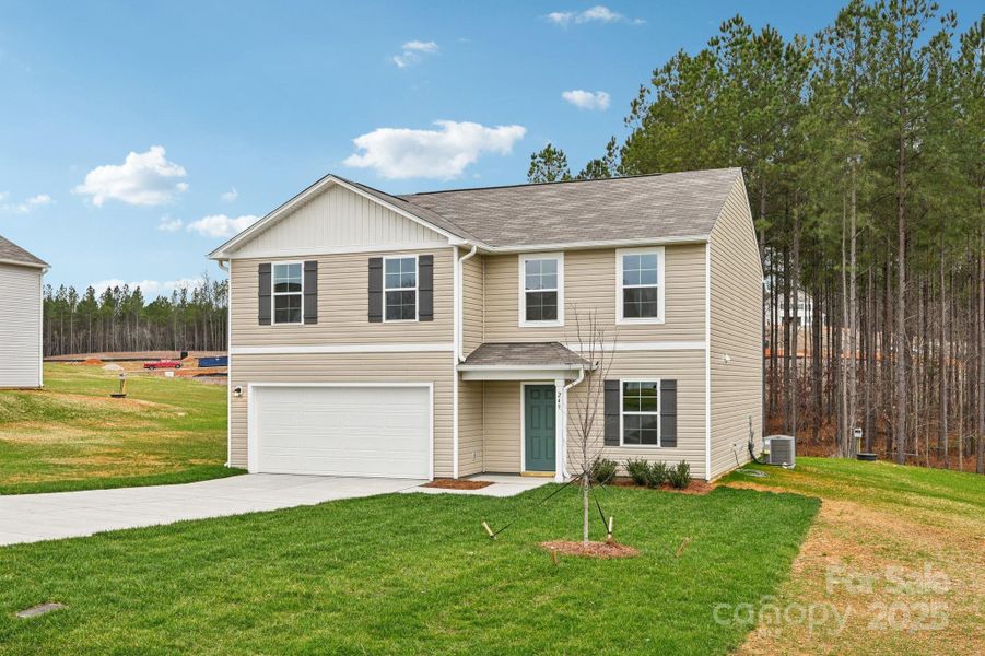 Front exterior of a new home in The Pines at Stoney Point, Lexington, NC, highlighting curb appeal (Image 2). Front exterior of a new home in The Pines at Stoney Point, Lexington, NC, highlighting curb appeal (Image 2).