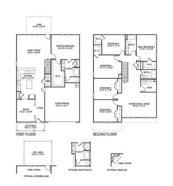 2D floor plan layout of this home in Thunder Ridge, Dawsonville, GA (Image 2).