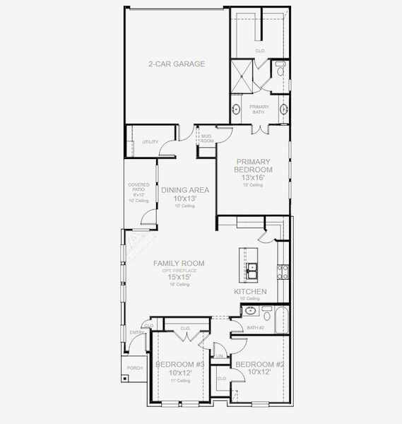 2D floor plan layout for the 1561W by Perry Homes in Bridgeland Central 40', Cypress, TX (Image 3). 2D floor plan layout for the 1561W by Perry Homes in Bridgeland Central 40', Cypress, TX (Image 3).