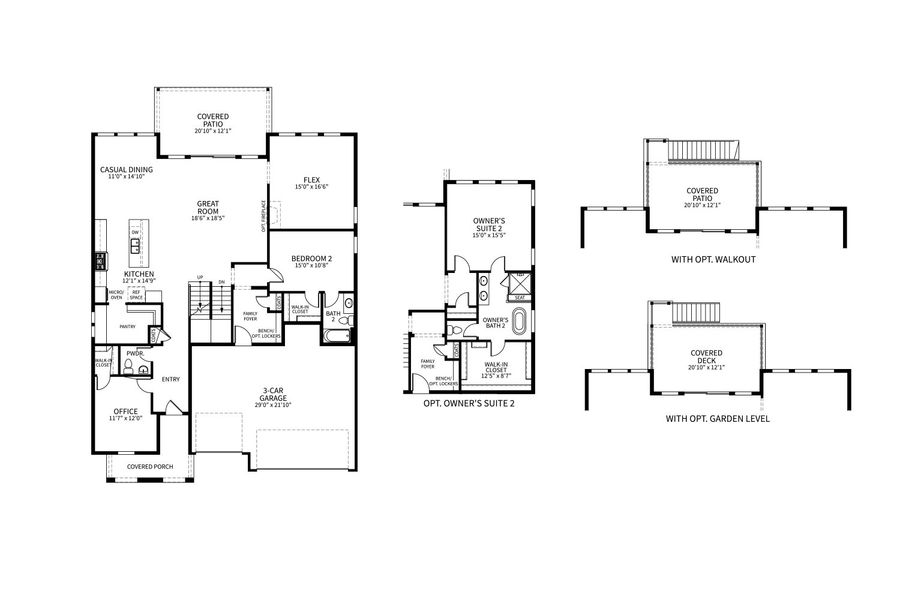 2D floor plan layout for the Wildflower by Brightland Homes in Montaine, Castle Rock, CO (Image 4).