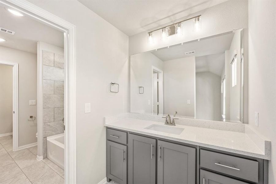 Furnished interior view inside a new home in Creekview Meadows, Pilot Point (Image 16).