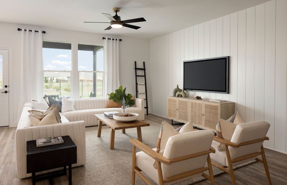 Representative furnished interior of a home built from the Gustine by Pulte Homes in Saddleback at Santa Rita Ranch, Liberty Hill (Image 185).
