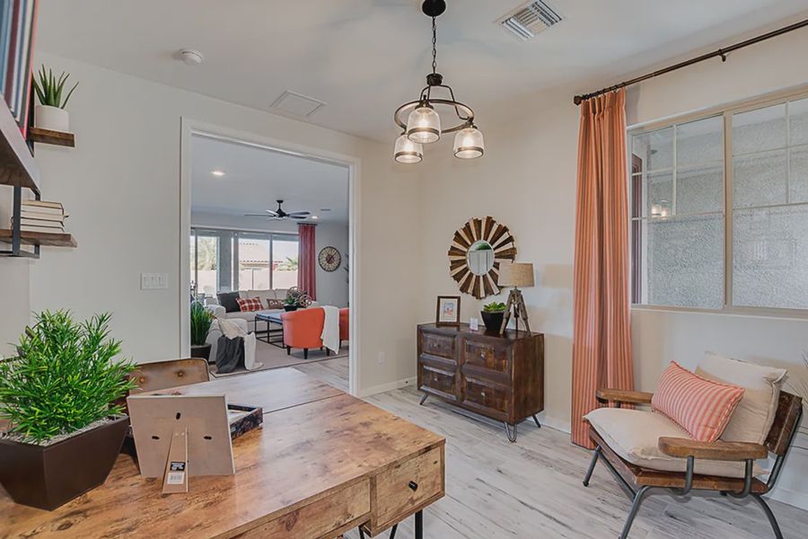 Representative furnished interior of a home built from the 203 by Elliott Homes in Las Barrancas, Yuma (Image 9).