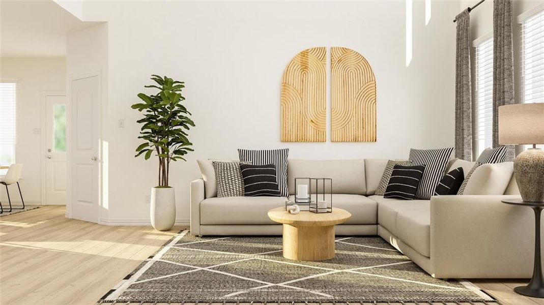 Living room featuring hardwood / wood-style floors