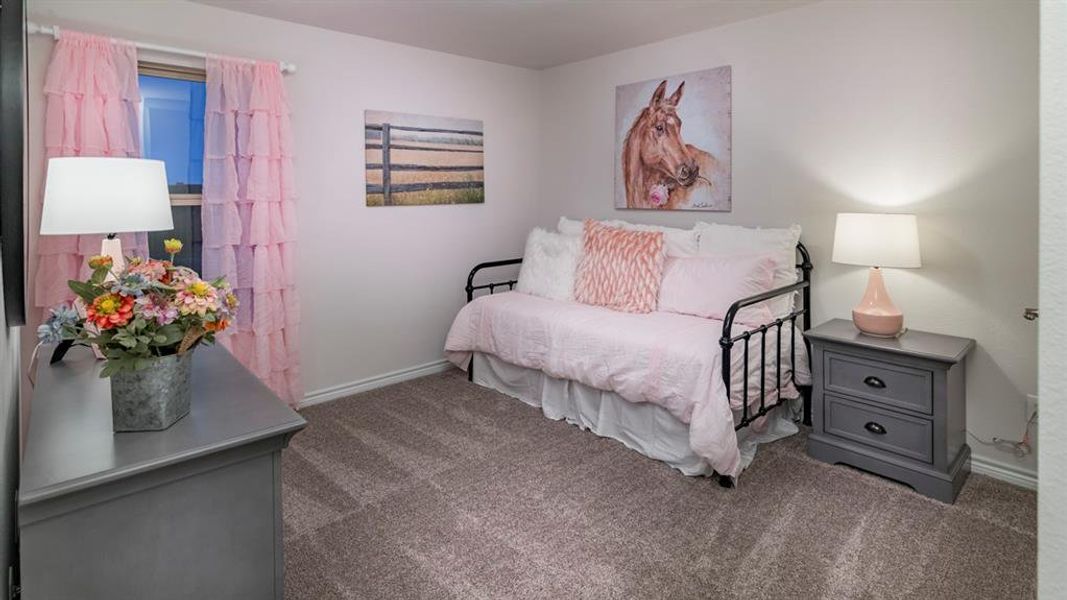 Bedroom featuring carpet and baseboards Bedroom featuring carpet and baseboards