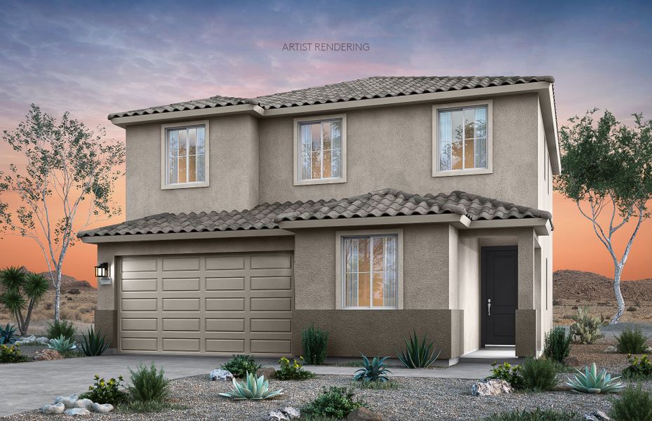 Representative exterior photo of a completed home built from the Waterville by Pulte Homes in Soleo, Queen Creek, AZ (Image 5). Representative exterior photo of a completed home built from the Waterville by Pulte Homes in Soleo, Queen Creek, AZ (Image 5).