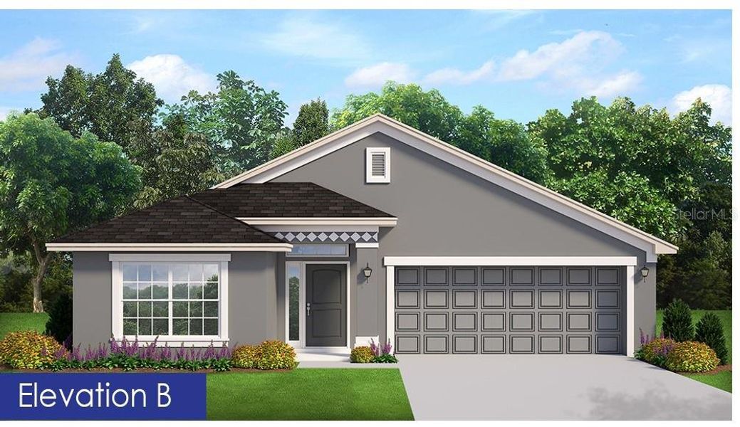 Front exterior of a new home in Pine Bluff, Spring Hill, FL, highlighting curb appeal (Image 1). Front exterior of a new home in Pine Bluff, Spring Hill, FL, highlighting curb appeal (Image 1).