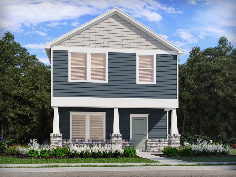 Front exterior of a new home in Marshburn Landing - Bungalow Series, Wendell, NC, highlighting curb appeal (Image 1). Front exterior of a new home in Marshburn Landing - Bungalow Series, Wendell, NC, highlighting curb appeal (Image 1).
