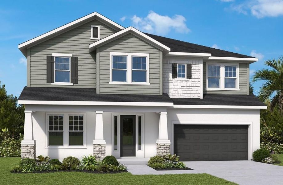 Front exterior of a new home in South Tampa - Urban Collection, Tampa, FL, highlighting curb appeal (Image 1). Front exterior of a new home in South Tampa - Urban Collection, Tampa, FL, highlighting curb appeal (Image 1).