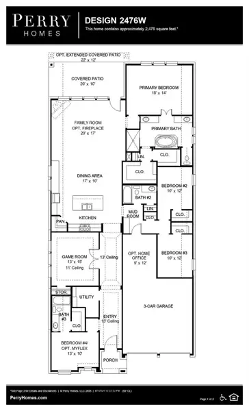 2D floor plan layout of this home in Escondido 50', Magnolia, TX (Image 2).