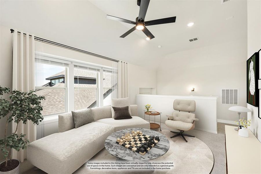 Furnished interior view inside a new home in Devonshire Classic 50-55, Forney (Image 11). Furnished interior view inside a new home in Devonshire Classic 50-55, Forney (Image 11).