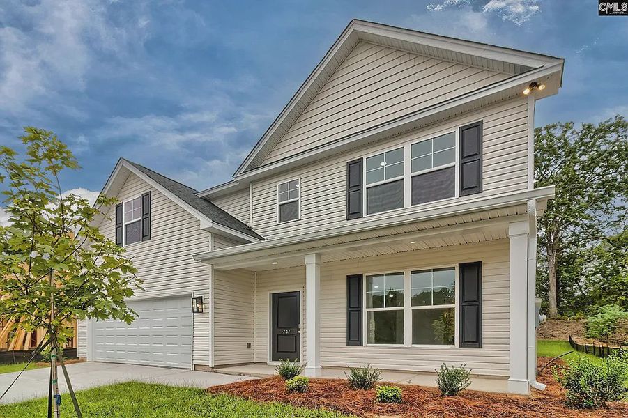 Front exterior of a new home in Emanuel Creek, West Columbia, SC, highlighting curb appeal (Image 20).