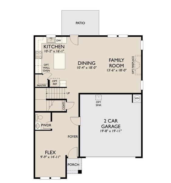 2D floor plan layout for the Cyprus by Ashton Woods in Blue Heron Retreat, Little River, SC (Image 4).