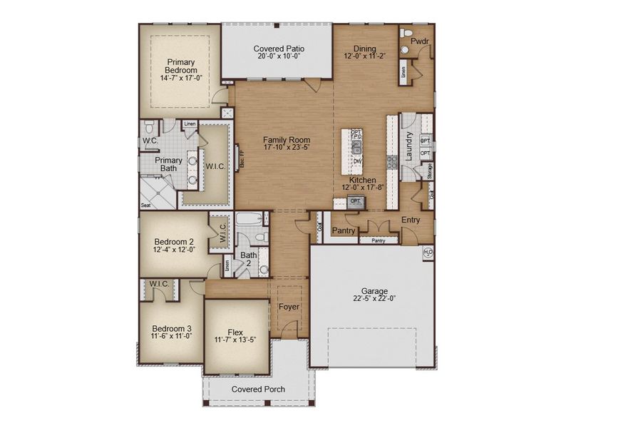 2D floor plan layout for the Penrose by McKinley Homes in Bay Creek Overlook, Loganville, GA (Image 3). 2D floor plan layout for the Penrose by McKinley Homes in Bay Creek Overlook, Loganville, GA (Image 3).