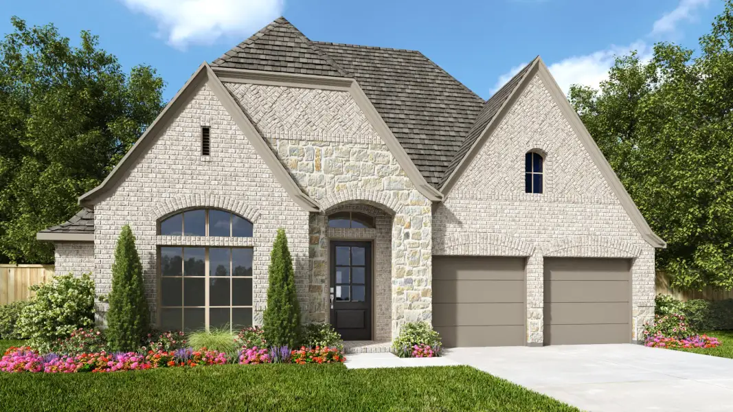Front exterior of a new home in North Sky, Celina, TX, highlighting curb appeal (Image 1). Front exterior of a new home in North Sky, Celina, TX, highlighting curb appeal (Image 1).