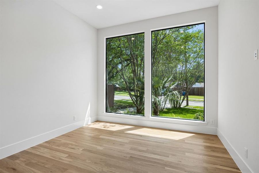 Office with views to the front yard