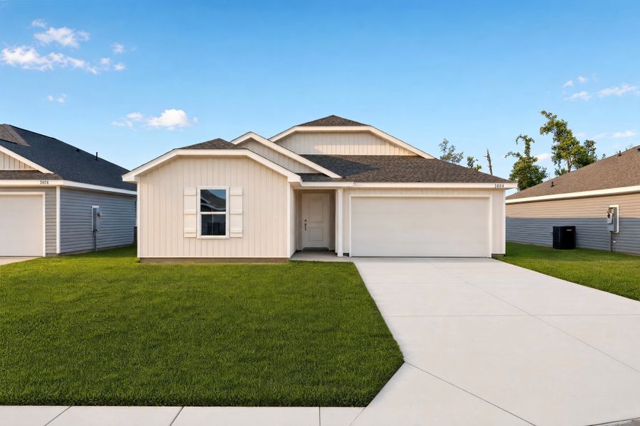 Front exterior of a new home in Magnolia Ridge, Panama City, FL, highlighting curb appeal (Image 1). Front exterior of a new home in Magnolia Ridge, Panama City, FL, highlighting curb appeal (Image 1).