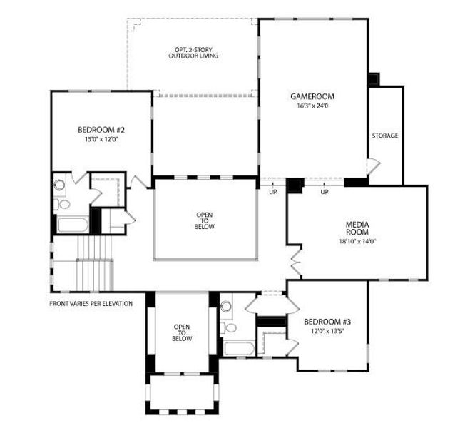 2D floor plan layout of this home in Las Brisas Estates, Lakeway, TX (Image 3).
