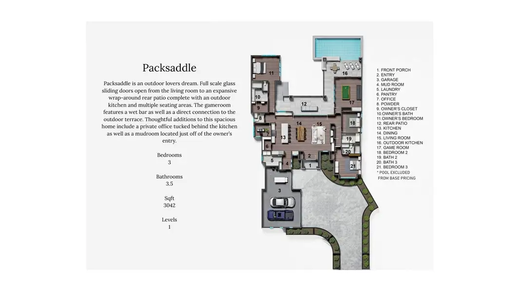 Packsaddle Floor Plan Rendering Packsaddle Floor Plan Rendering