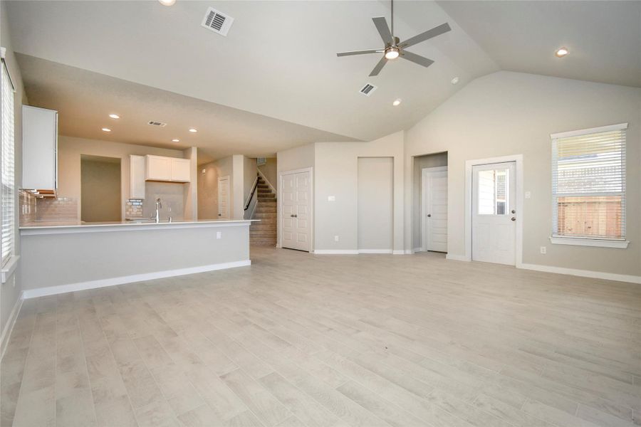 Welcome family and guests to your charming living room! Sample photo of completed home with similar floor plan. Actual colors and selections may vary. Welcome family and guests to your charming living room! Sample photo of completed home with similar floor plan. Actual colors and selections may vary.