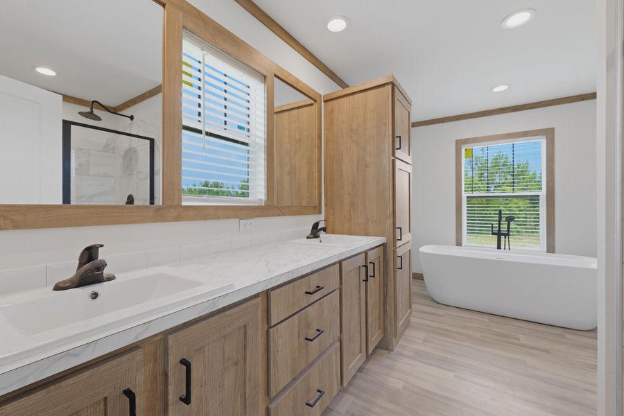 Furnished interior view inside a new home in , Cross (Image 9).