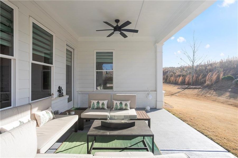 Exterior details and patio area of a home in Courtyards at Traditions, Cumming (Image 22).