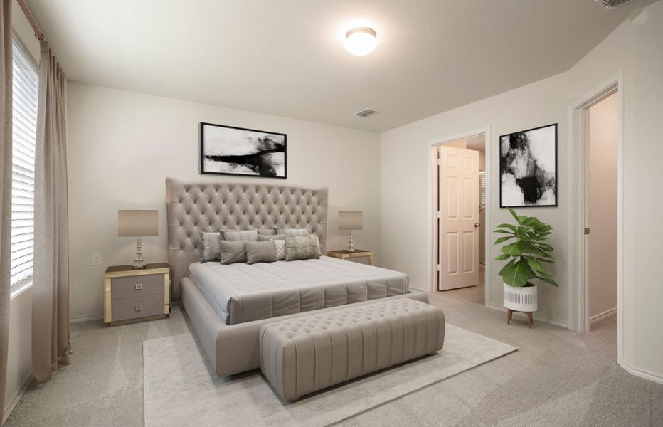 Owner's suite with large windows and private bath Owner's suite with large windows and private bath